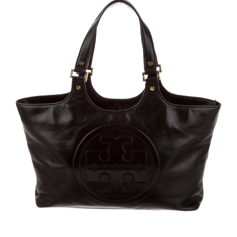 TORY BURCH CLASSIC BOMBE TOTE HANDBAG EMBOSSED LOGO